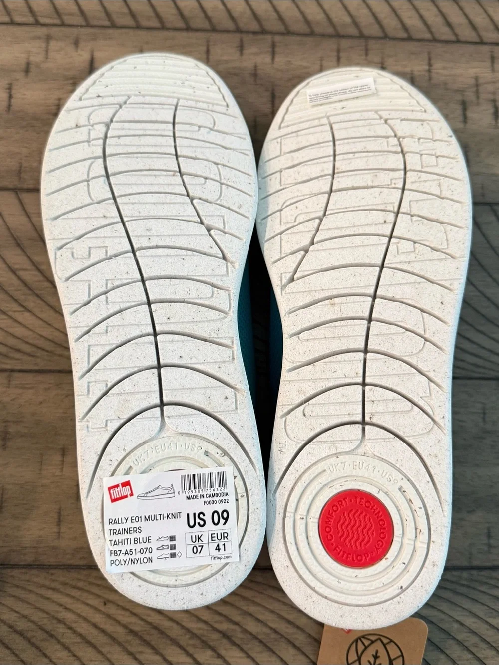 New FitFlop Tally Multi Knit Trainers Tahiti Blue Sneakers Size 9
